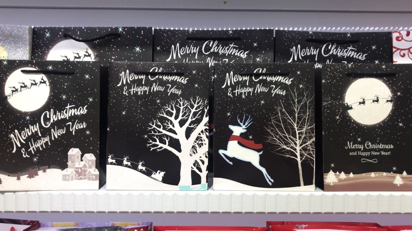 White Card Christmas gift bag