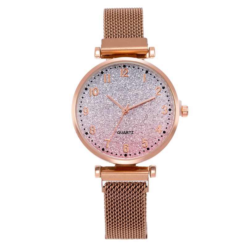 新款女士满天星数字手表韩版石英吸磁铁石网带手表米兰带懒人手表18820/53详情图4