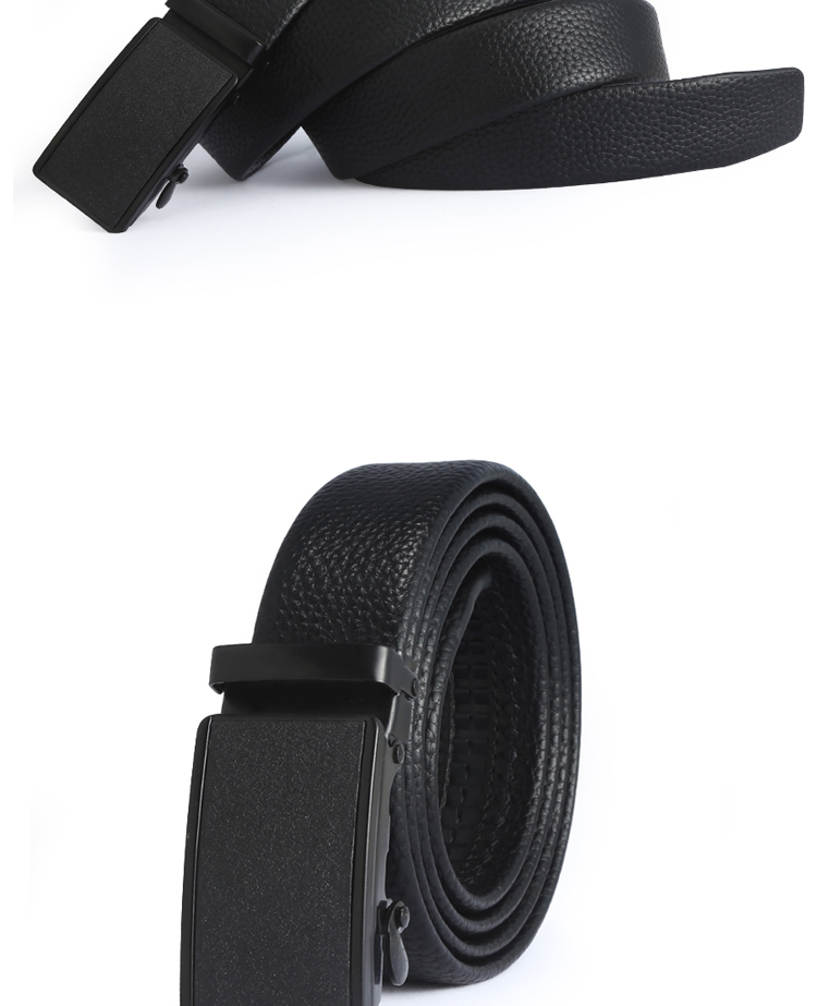 Factory direct sales of men's casual belts with lychee pattern automatic buckle, popular gifts at street stalls, wholesale of belts in stock detail image 9