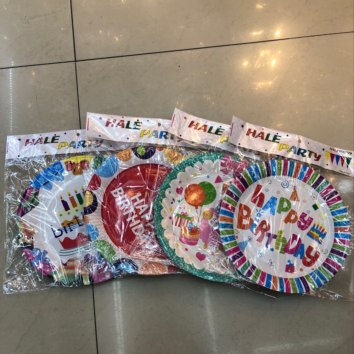 7-inch birthday plates, 400 packs per piece, 10 in each pack, can be mixed in color details Picture