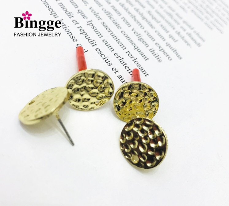 Diy accessories alloy with hole round earnail earneedle personalized earpiece pendant manufacturer direct sale thumbnail