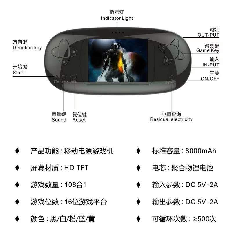16-bit power Adapter handheld gaming device