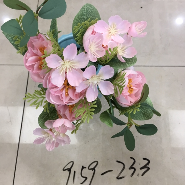 Living room artificial flowers, artificial flower tea table ornaments, bedroom flower arrangement decorations, 5-fork Korean-style tea rose wholesale undefined
