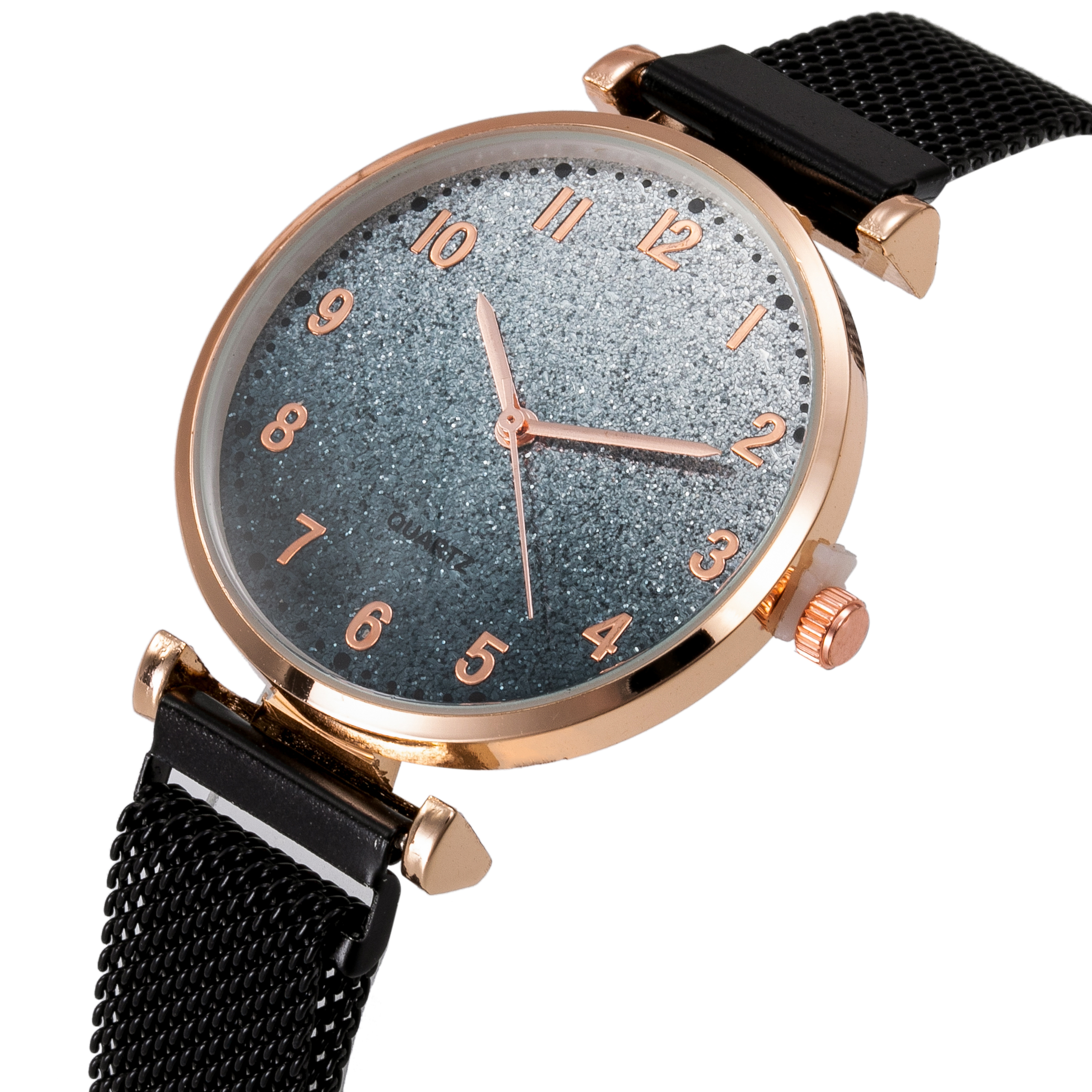 新款女士满天星数字手表韩版石英吸磁铁石网带手表米兰带懒人手表18820/53详情图9