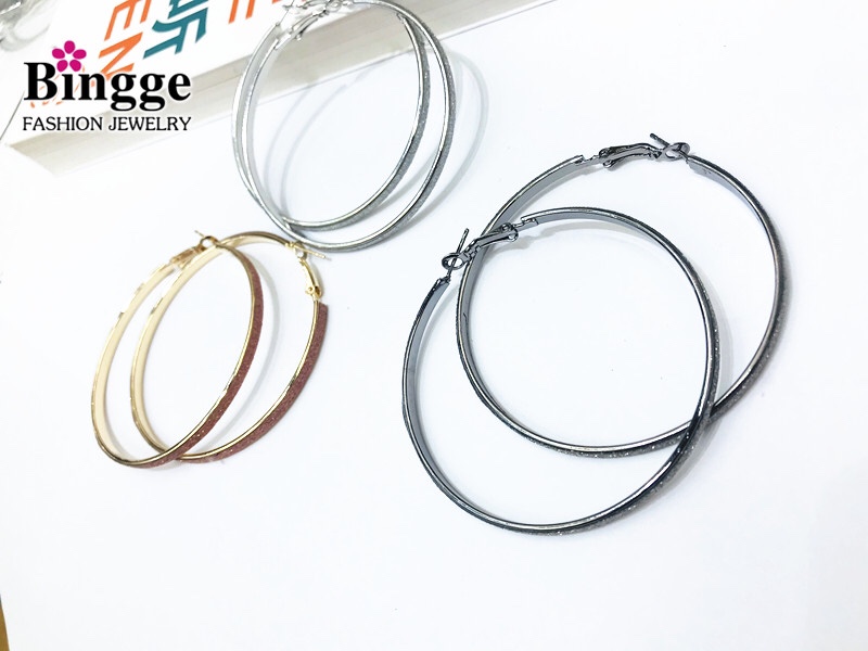 Europe and the United States foreign trade jewelry exaggerated personality large ring earrings wire Gree special onion powder female earrings manufacturers direct thumbnail