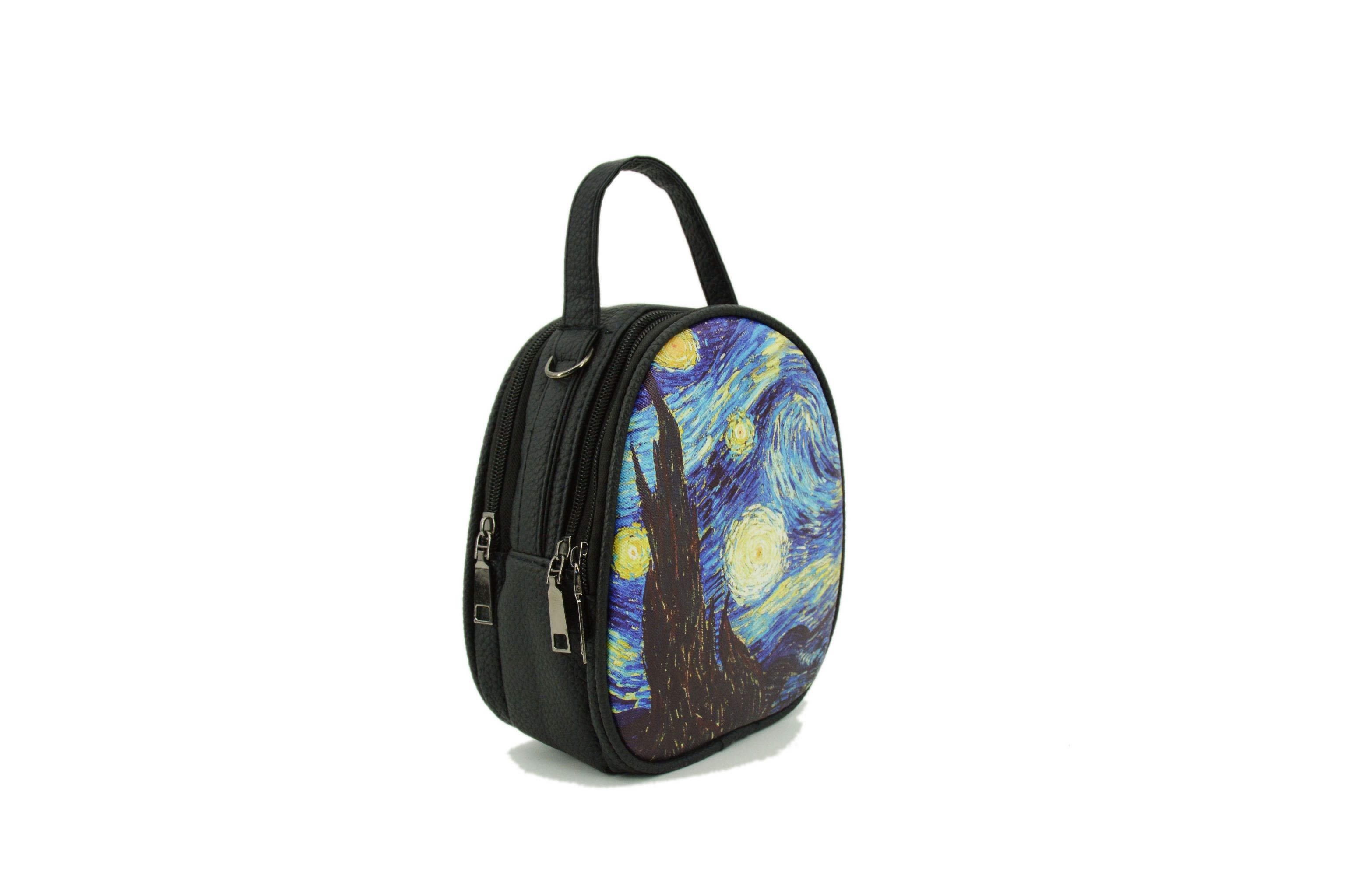 ins女包梵高复古油画印花个性单肩斜挎包女士背包手机包支持定制产品图