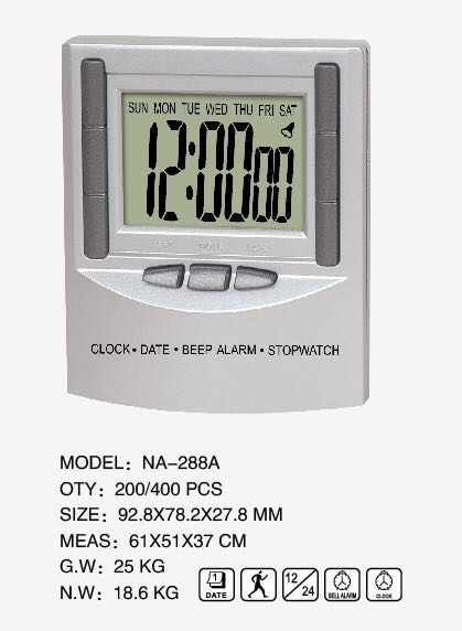 厂家直销 NAKO NA-288A 车载电子钟 迷你电子钟 小闹钟