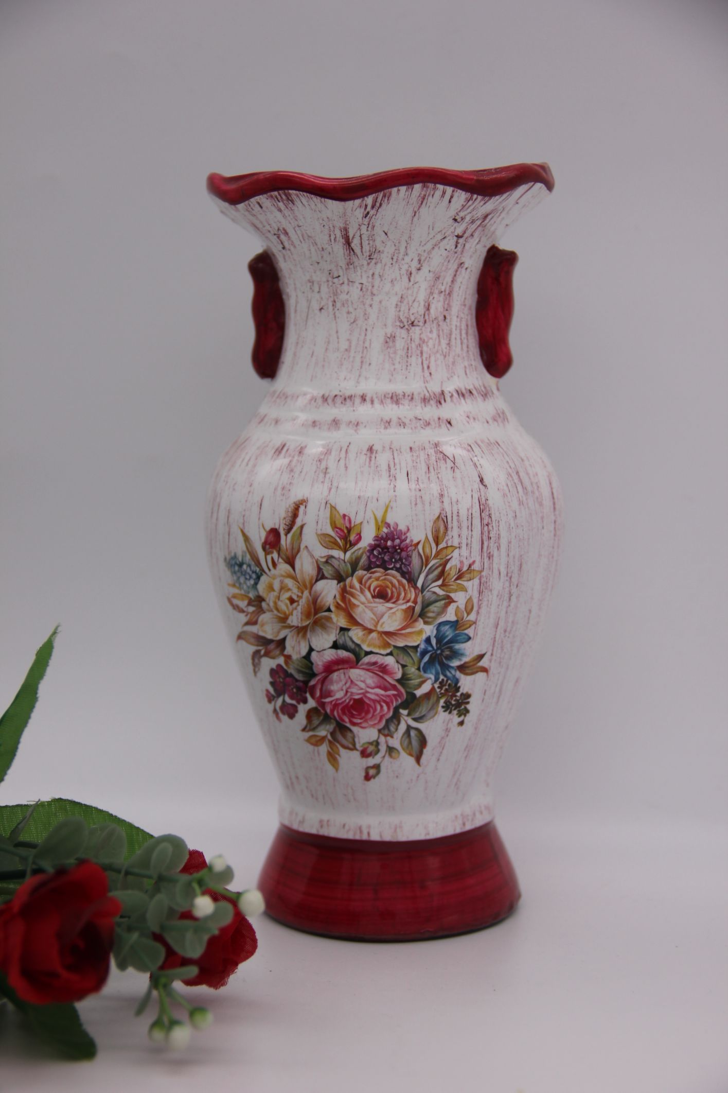 Porcelain vases decorative vase living room flower arrangement Hotel porch happy vase dry flower decoration thumbnail