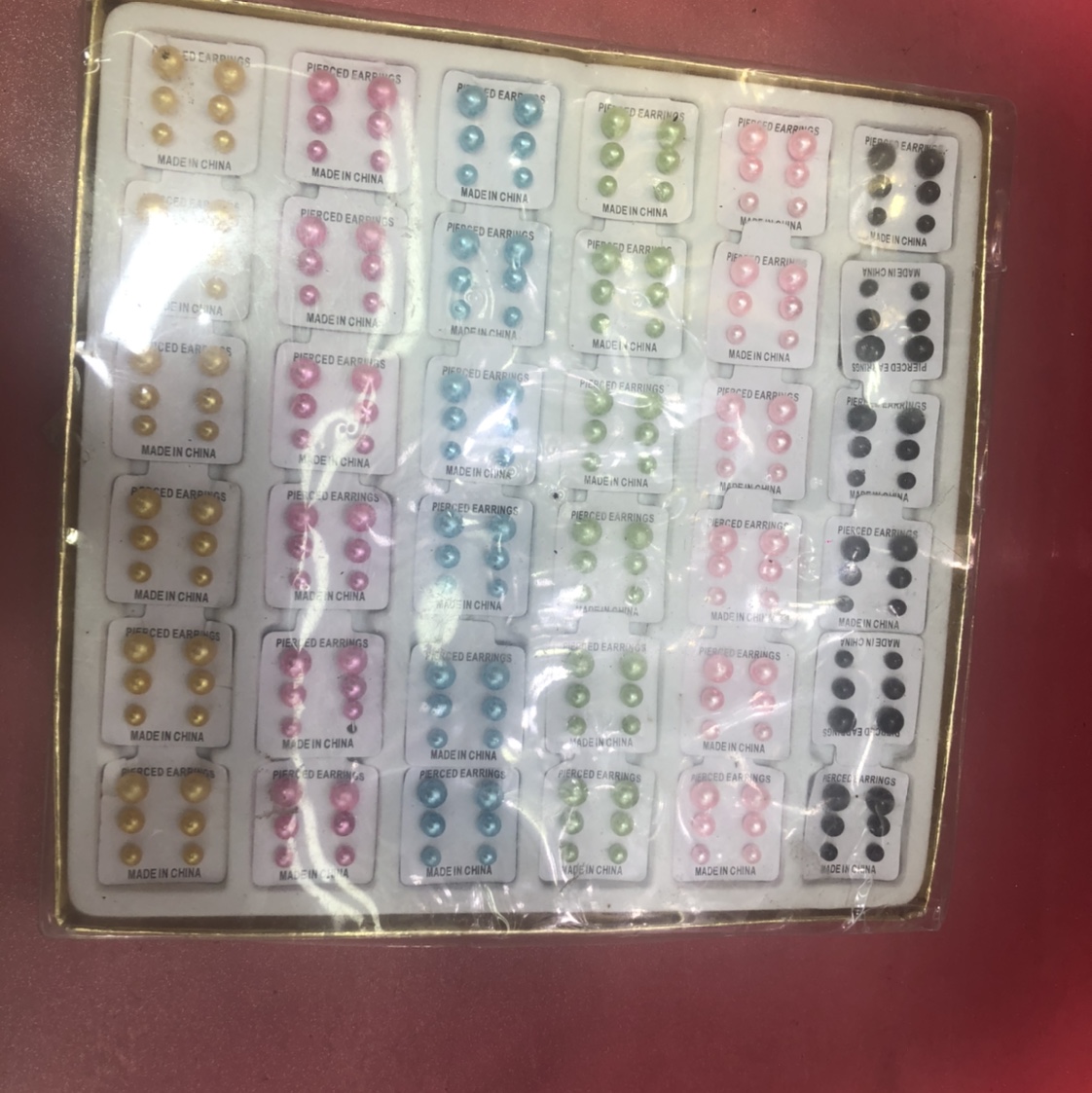 Boxed pearl stud earrings thumbnail