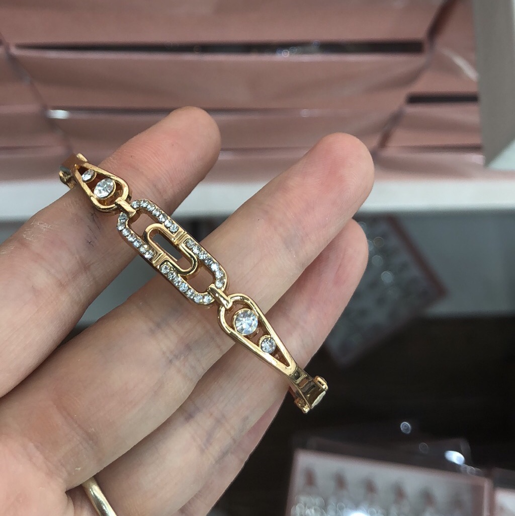 合金手镯情侣送礼手镯点钻手镯玫瑰金手镯