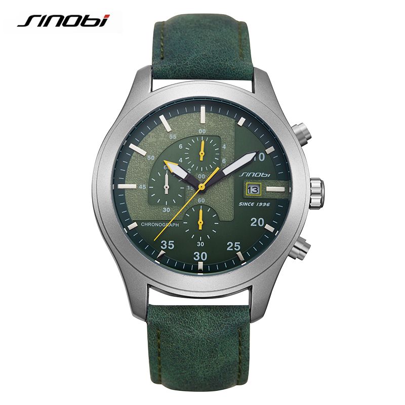 Nopi leather watchband waterproof sport men's watch cross-border fine multifunctional men's watch 9826 thumbnail