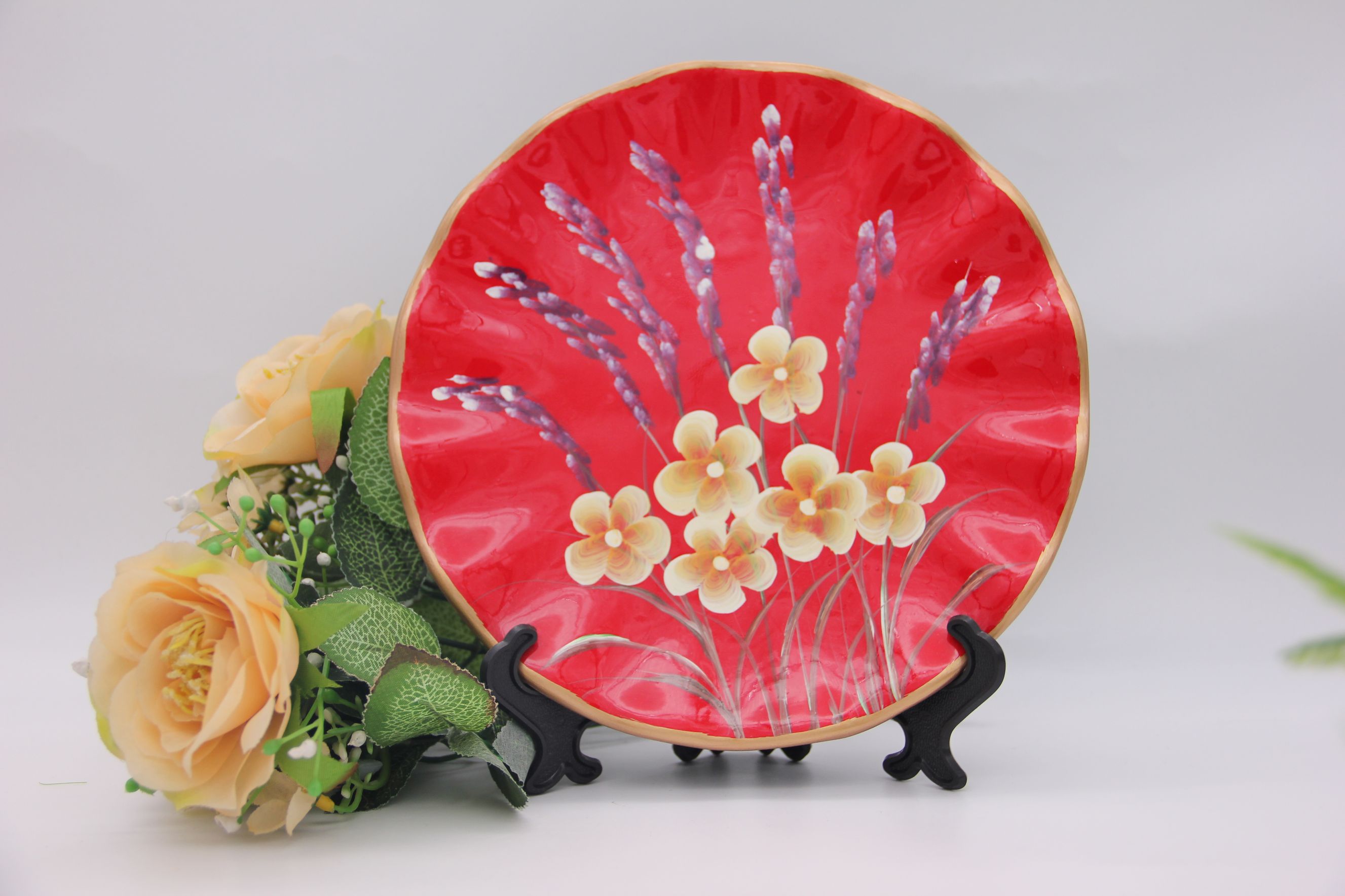 Hand-painted craft hanging plate living room hotel porch decoration pieces thumbnail