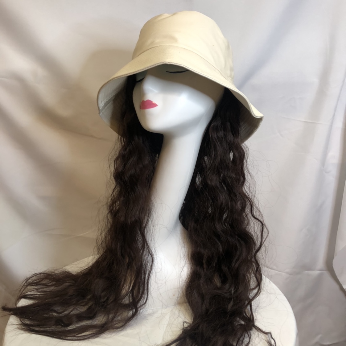 2021厂家新品直销假发帽子一体韩版