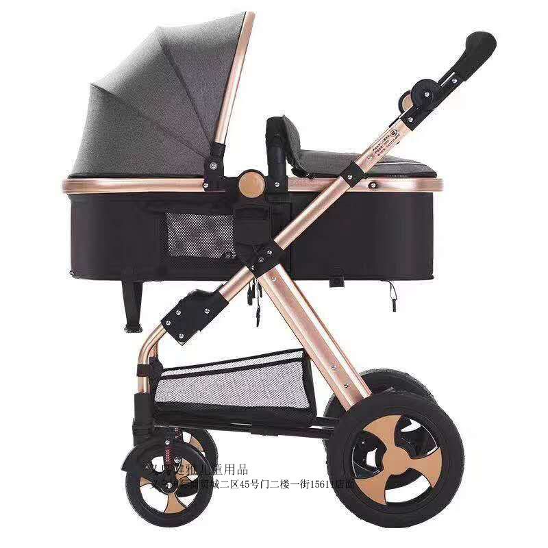 Aluminum alloy high landscape baby stroller can lie or sit baby stroller can be folded baby stroller thumbnail