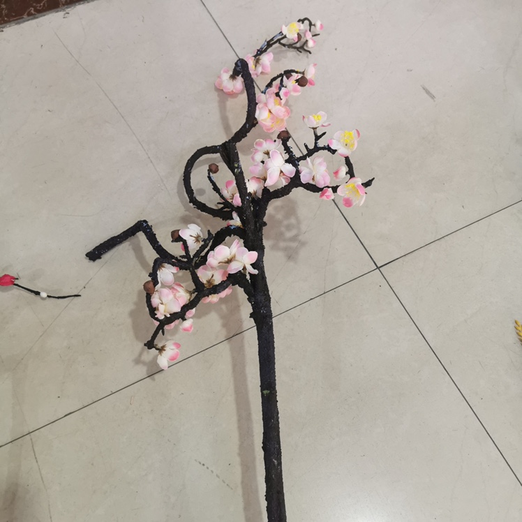 鲜花粉仿真植物树枝绿植树脂工艺品家居装饰用品