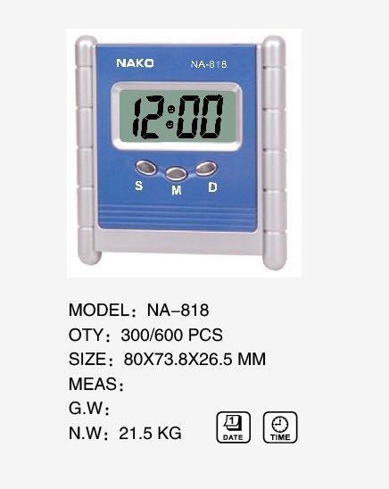 Manufacturer direct sales NAKO NA-818 car electronic clock mini electronic clock small alarm clock thumbnail