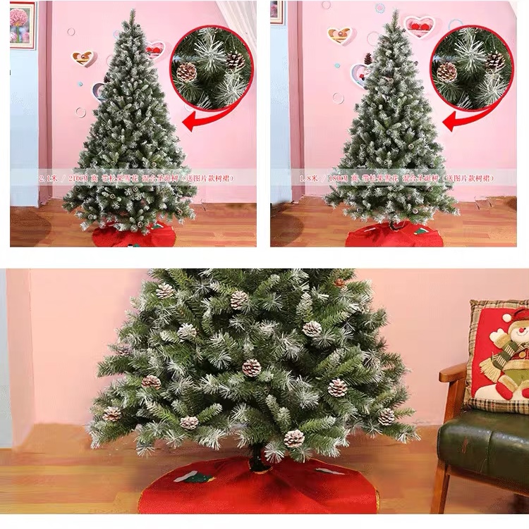 1.2米，1.5米，1.8米，2.1米，2.4米，2.7米白尖头圣诞树产品图
