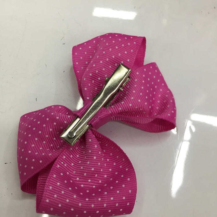 Multicolor Print Small Dot Ribbed Bow Tie Brown Horn Ear Hair Clip Lbv495 Specification drawing