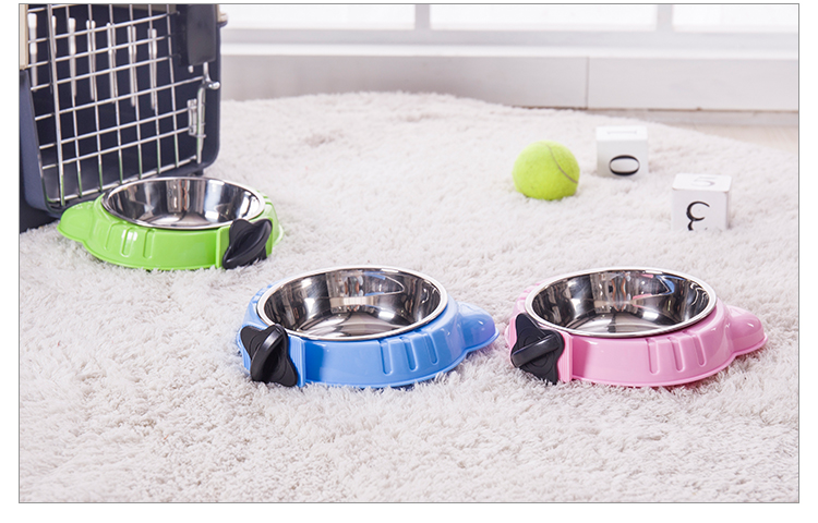 新款宠物用品卡通猫头型挂笼宠物碗 狗盆 悬挂式狗碗猫碗详情图10