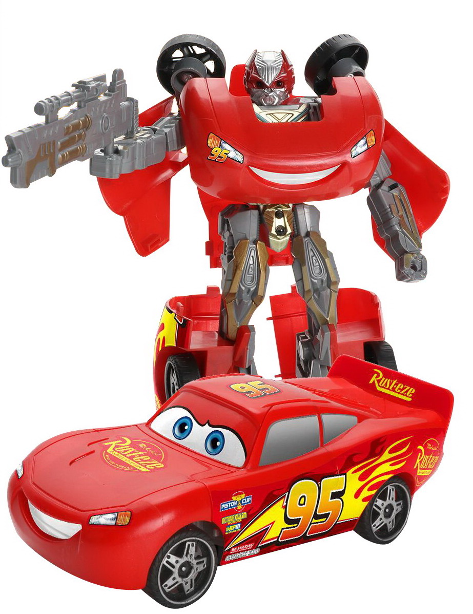 变形金刚赛车总动员灯光声音麦昆赛车汽车机器人变形详情2