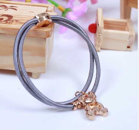 Korean fashion girls versatile alloy bear rubber band high elastic jewelry hair ring thumbnail