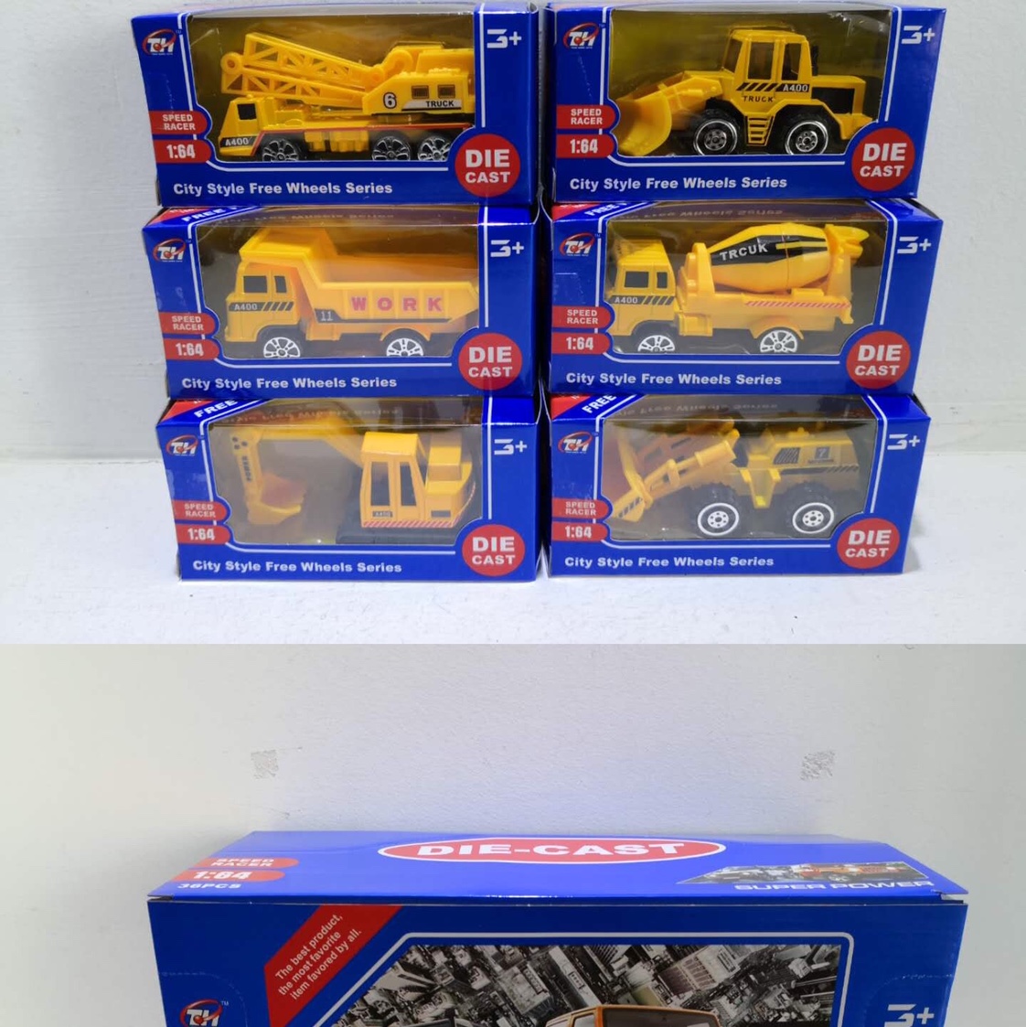 4款仿真合金工程玩具车