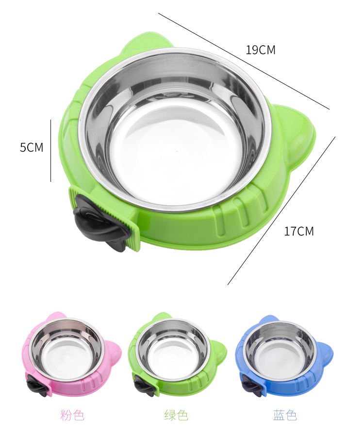 新款宠物用品卡通猫头型挂笼宠物碗 狗盆 悬挂式狗碗猫碗详情图4