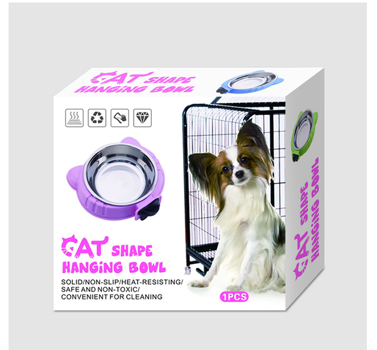 新款宠物用品卡通猫头型挂笼宠物碗 狗盆 悬挂式狗碗猫碗详情图13