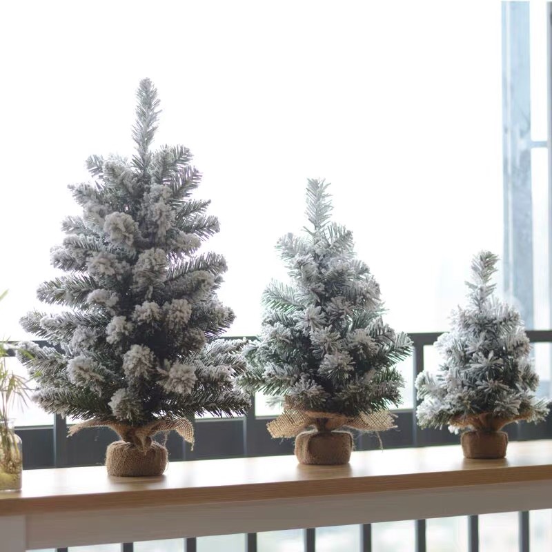 Yiyang Christmas Craft 30cm, 40cm, 50cm, 60cm flocked tree heads and feet