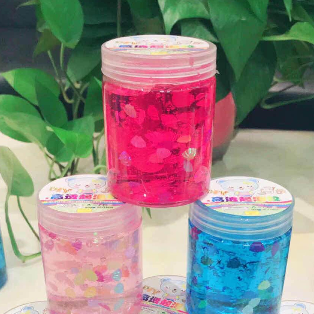 oaming adhesive toy clay soft clay handmade clay slytherin transparent crystal slime sand rubber full figure