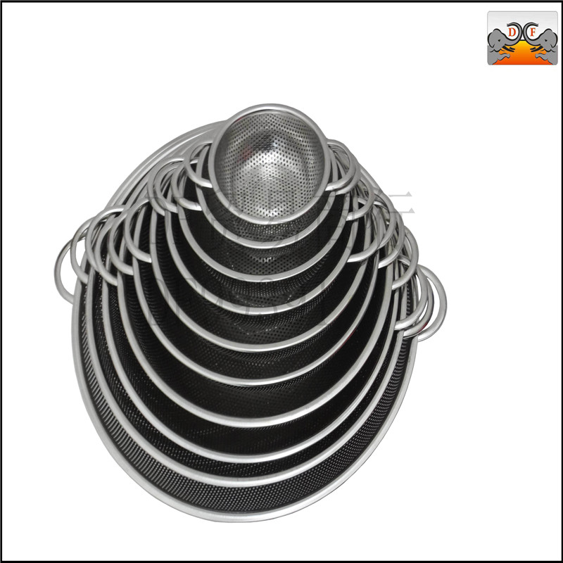 DF99391 双耳冲孔篮冲孔双耳沥水篮加厚厨房篓子家用吊环洗菜盆沥水篮不锈钢果蔬筐框 DF TRADING HOUSE详情图1