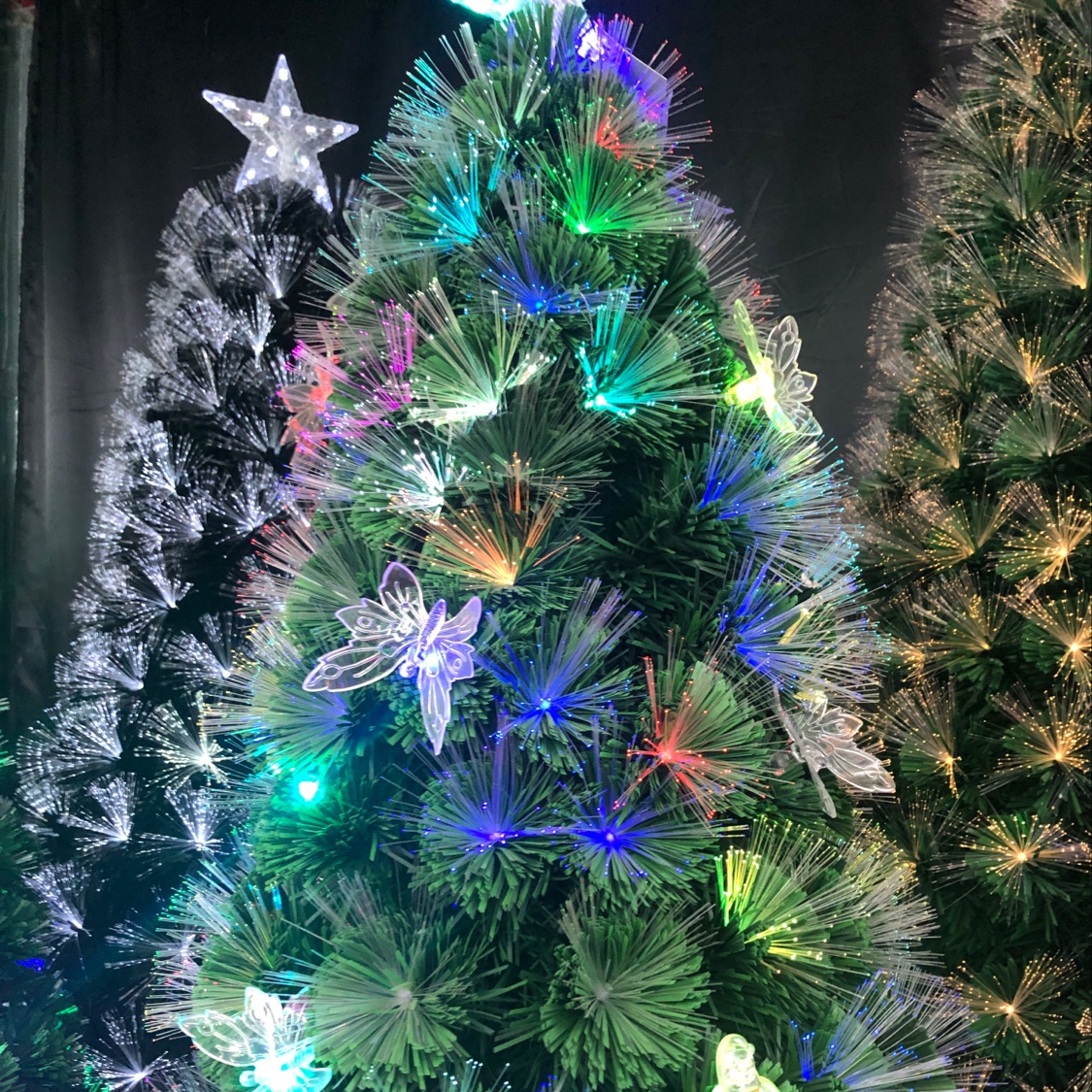 A cute Christmas tree with colorful lights