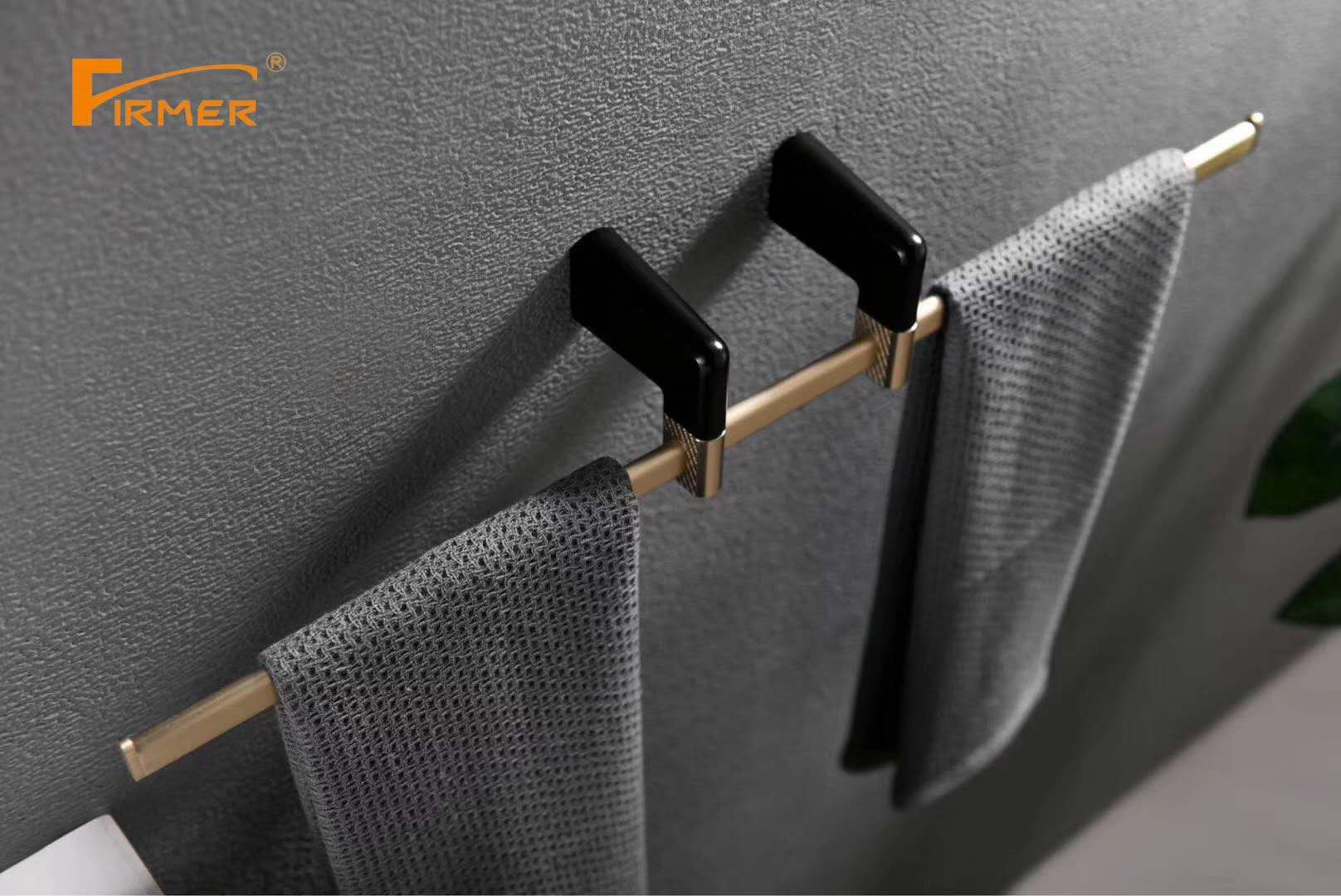 Firmer's New Black Gold All-Copper Luxury Light Luxury Bathroom Hanging Items, Bath Towel Holder And Tissue Holder undefined