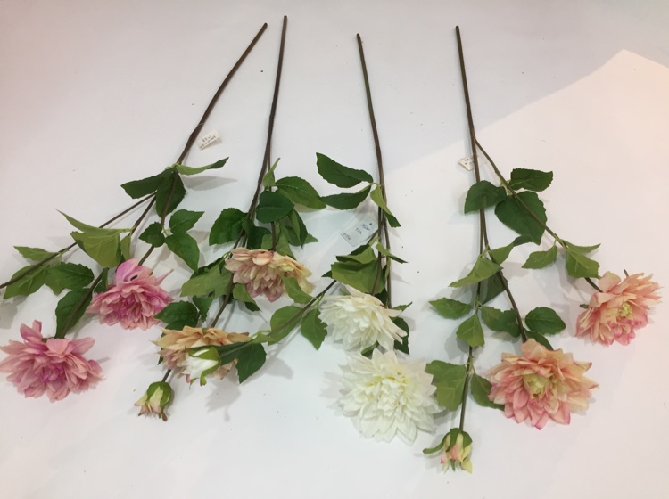 厂家直销仿真花高档长枝大丽花客厅假花摆件装饰花艺花瓶插花