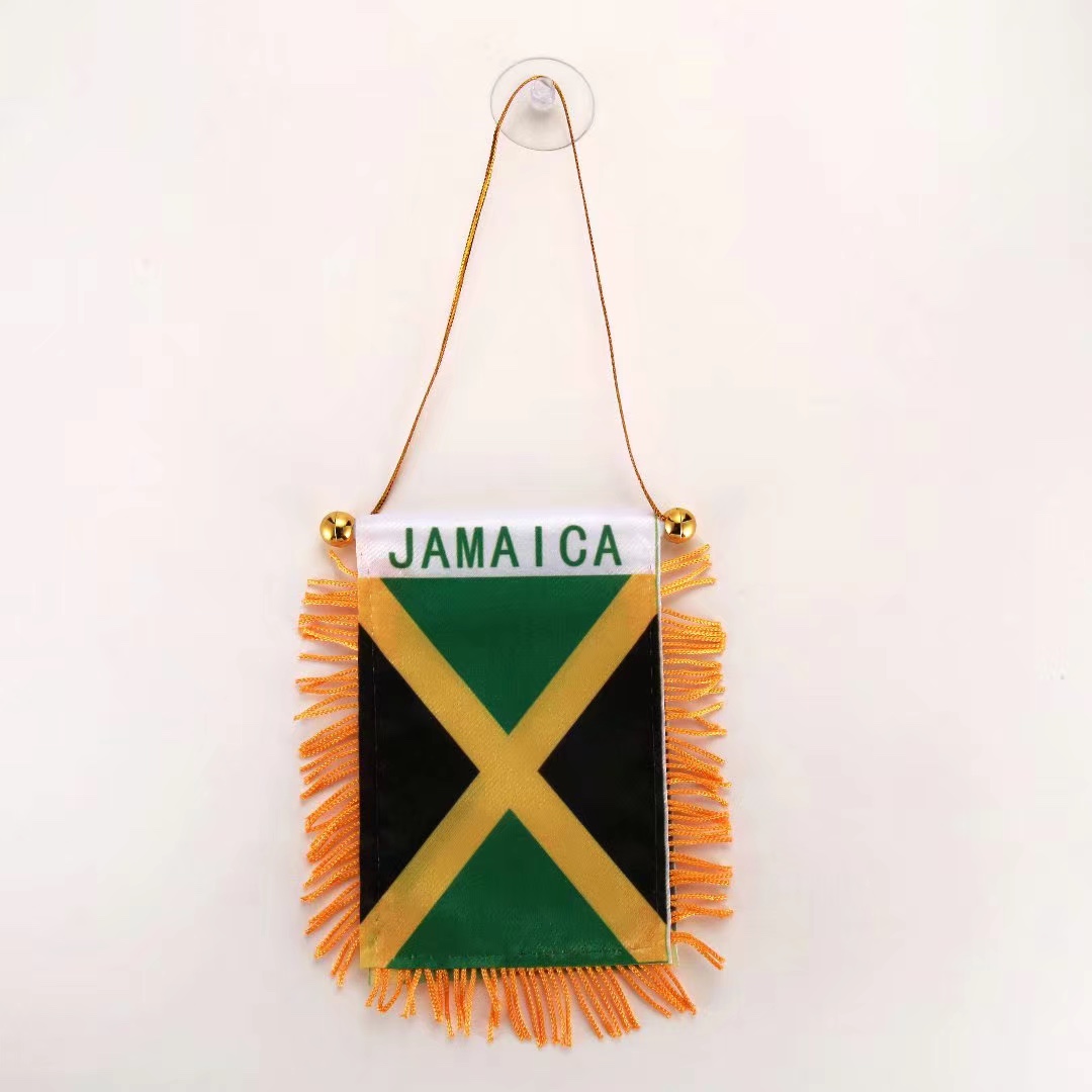 Manufacturers direct supply of small car flag, national flags, fan supplies, Jamaican car flag thumbnail