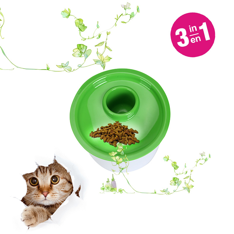 宠物益智碗 三合一多功能猫碗 倾斜喂食式储物便捷猫咪碗详情图10