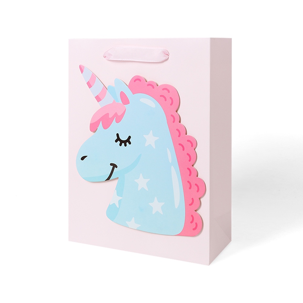 可爱独角兽礼品袋儿童礼品袋子宝宝幼儿园生日会小礼物伴手礼袋透明手提袋包装盒空