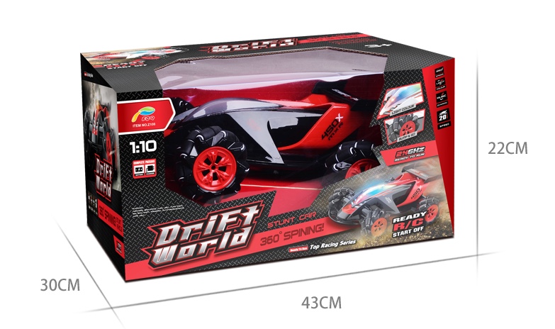 Cool multi-functional red and black stunt car with lights and music remote control car thumbnail