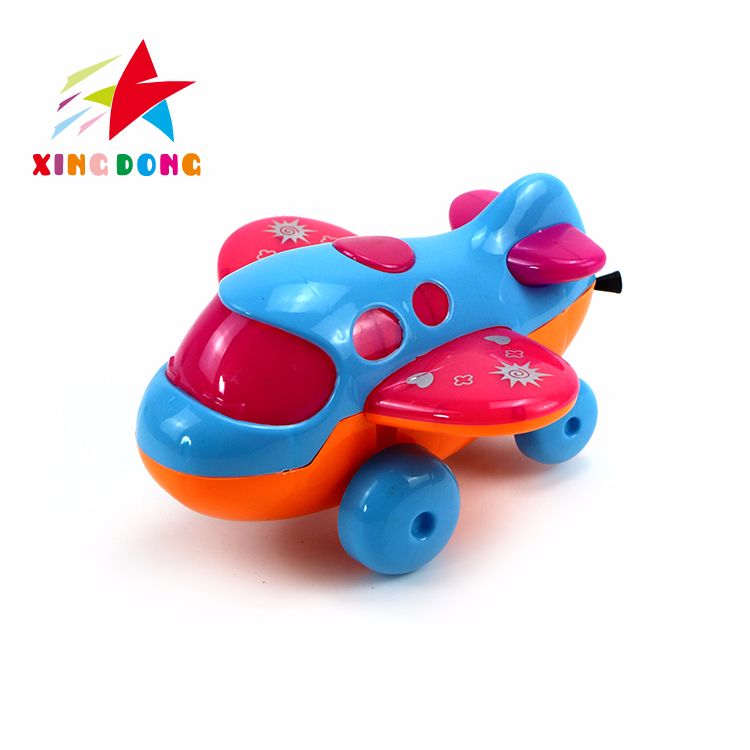 儿童玩具 拉线飞机 带灯 单个opp混色混款图