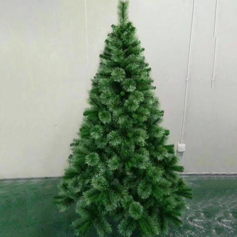 Yiyang Christmas Craft: 1.2 to 3 meters tall flowering pine needle trees with iron feet. Single-pack Christmas tree festive decoration