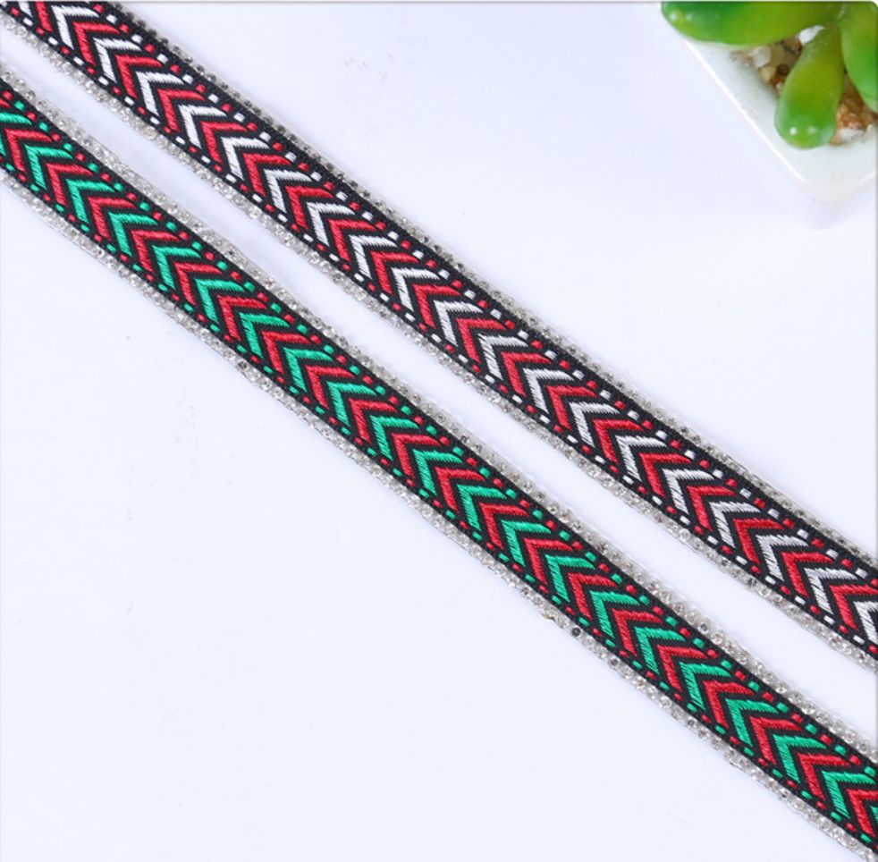 1.5Cm Ethnic Wind Bag Edge Herringbone With Jacquard Webbing Arrow Webbing Garment Accessories Lace Application Scenario