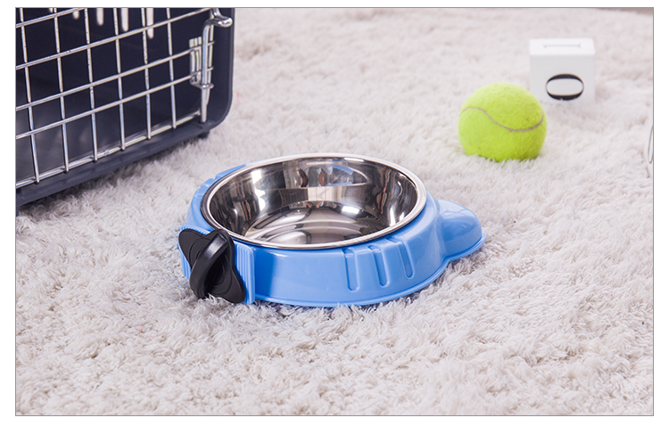 新款宠物用品卡通猫头型挂笼宠物碗 狗盆 悬挂式狗碗猫碗详情图12