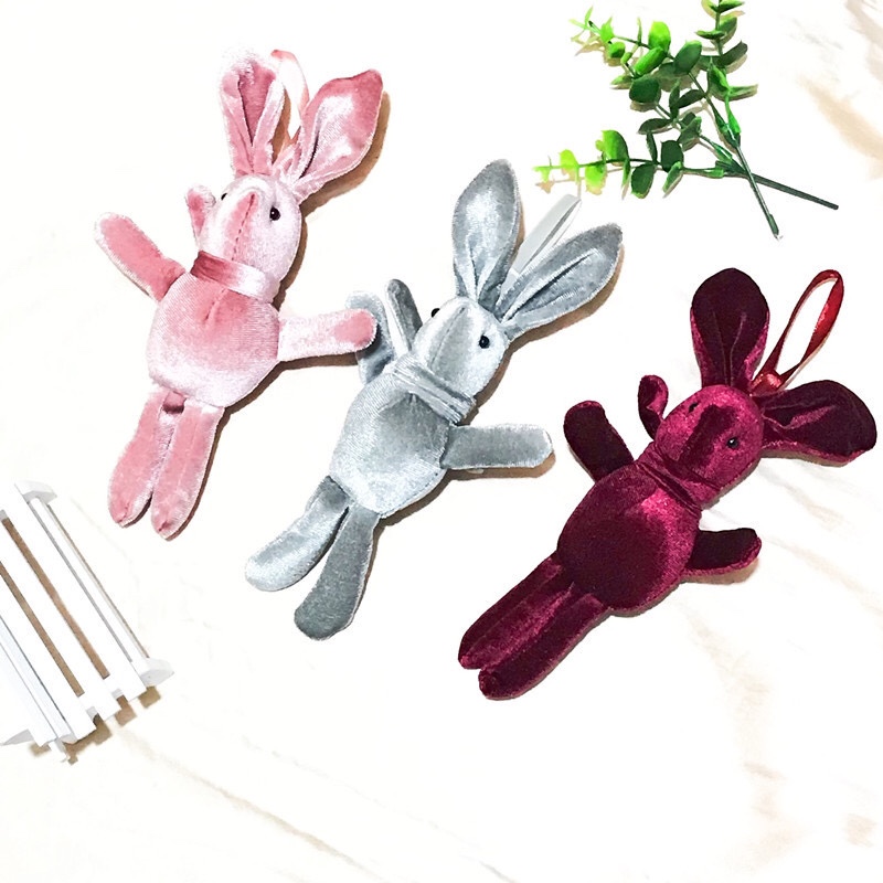 Korean web celebrity wishing rabbit plush toy key chain pendant wedding bouquet bag clothing accessories source manufacturers thumbnail