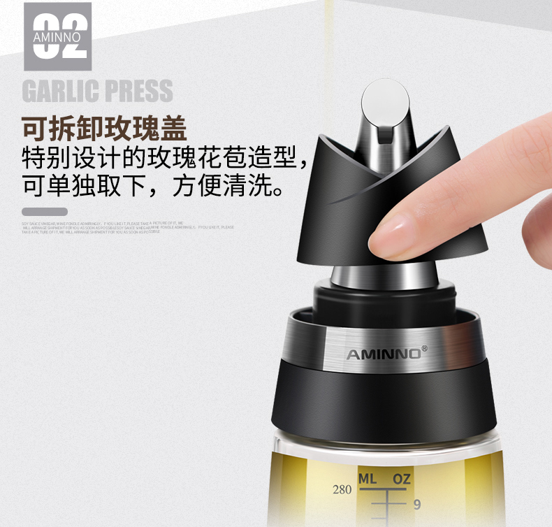 艾美诺  厨房用品玫瑰 液体调味瓶3件套详情图5
