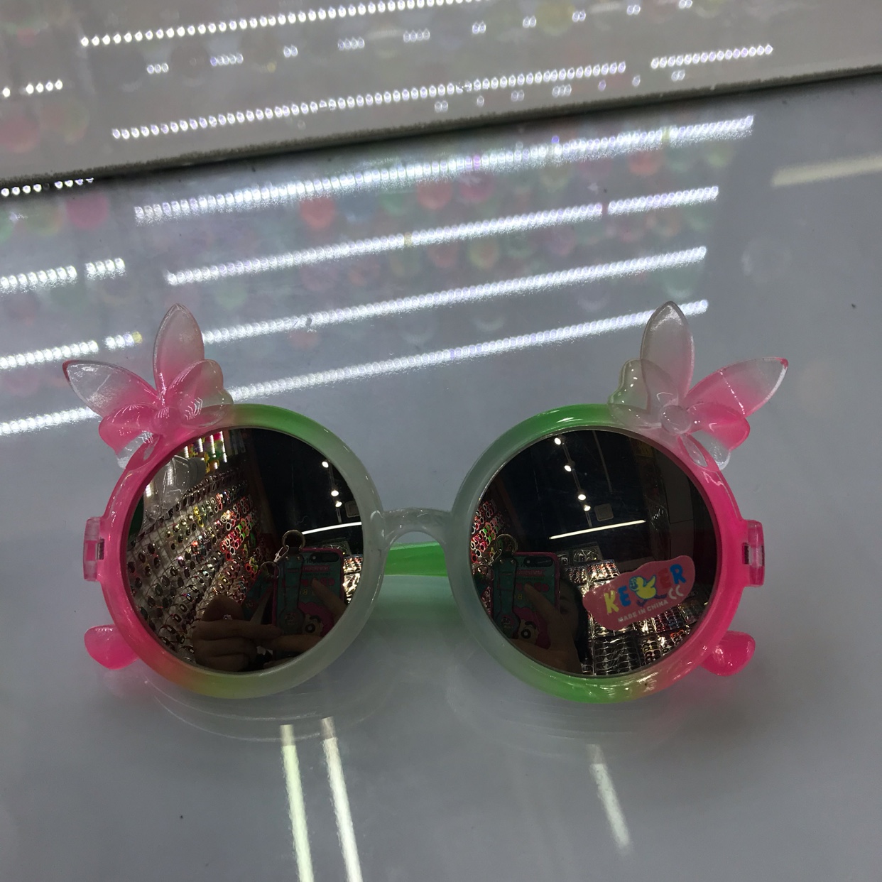 儿童太阳眼镜潮人聚会搞怪造型眼镜拍照道具彩色兔子图