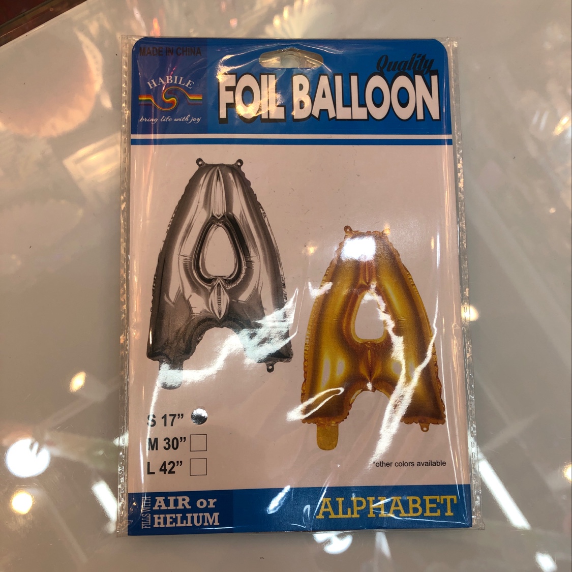17-inch letter aluminum foil balloons, 1200 packs per piece, letters can be mixed