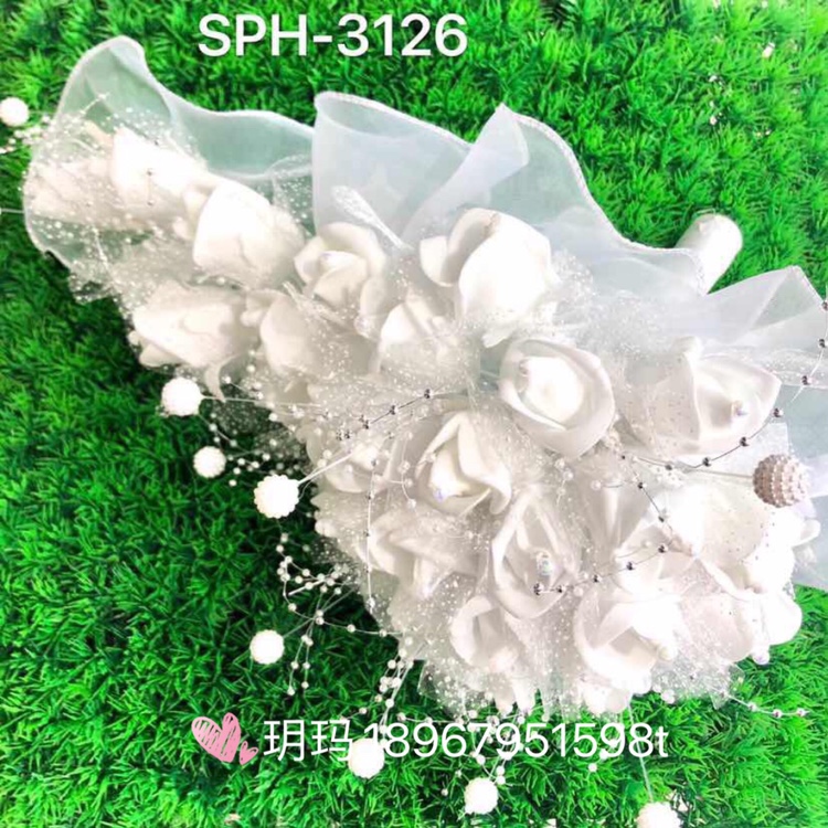 针织花/毛线花/新娘头纱/diy/花束毛线针织细节图
