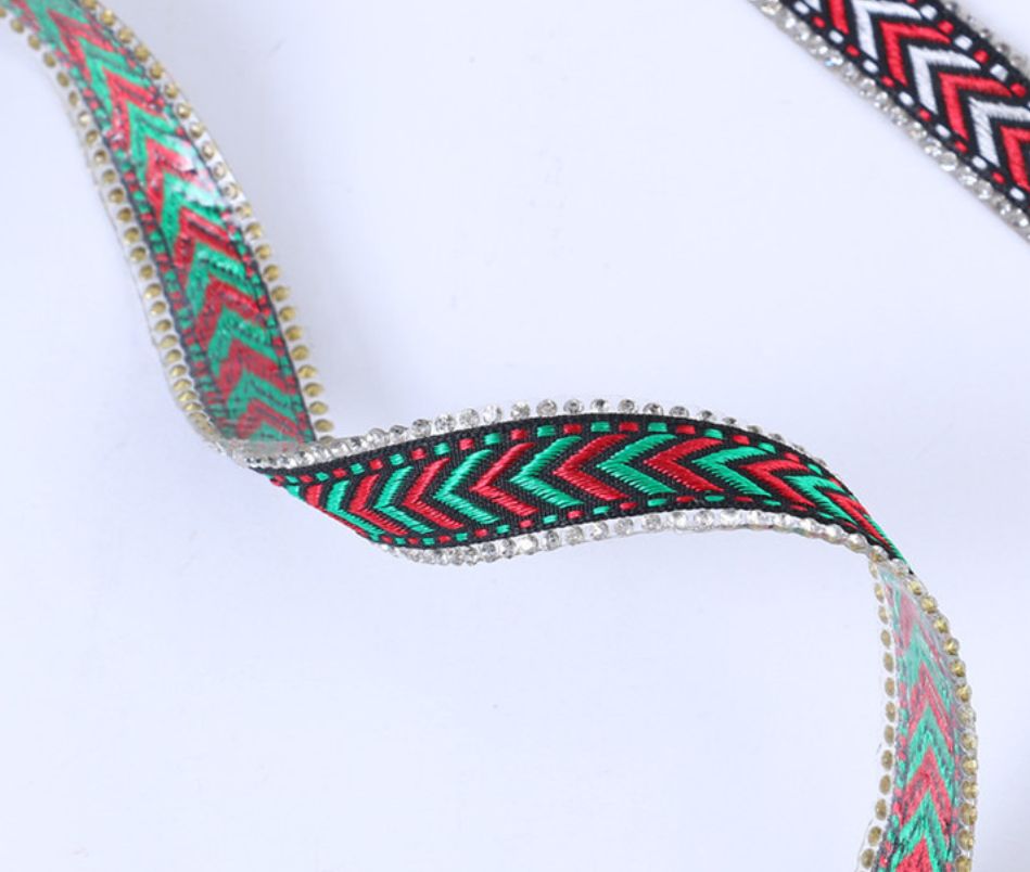 1.5Cm Ethnic Wind Bag Edge Herringbone With Jacquard Webbing Arrow Webbing Garment Accessories Lace Item Picture