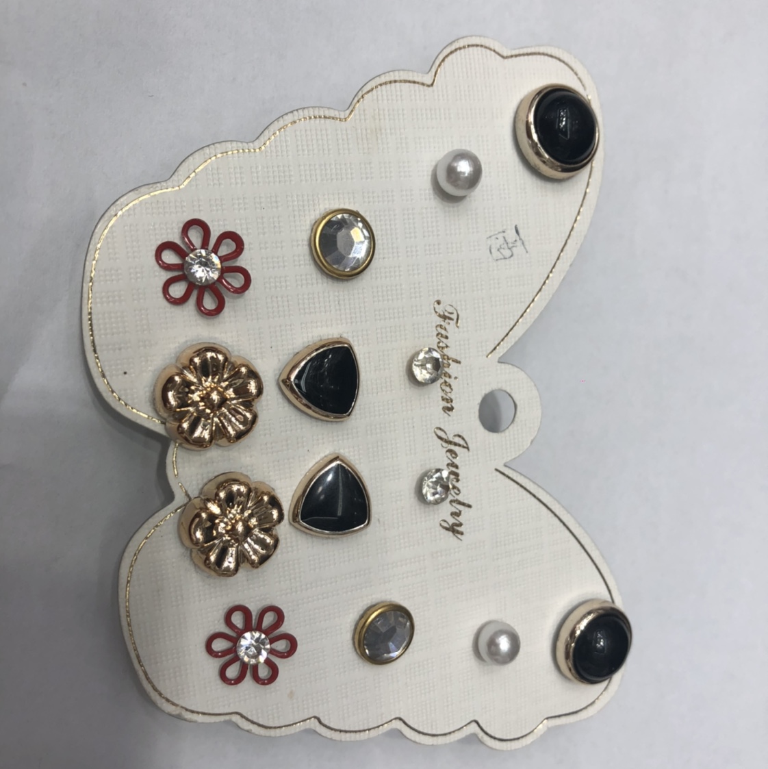 Butterfly card stud earrings