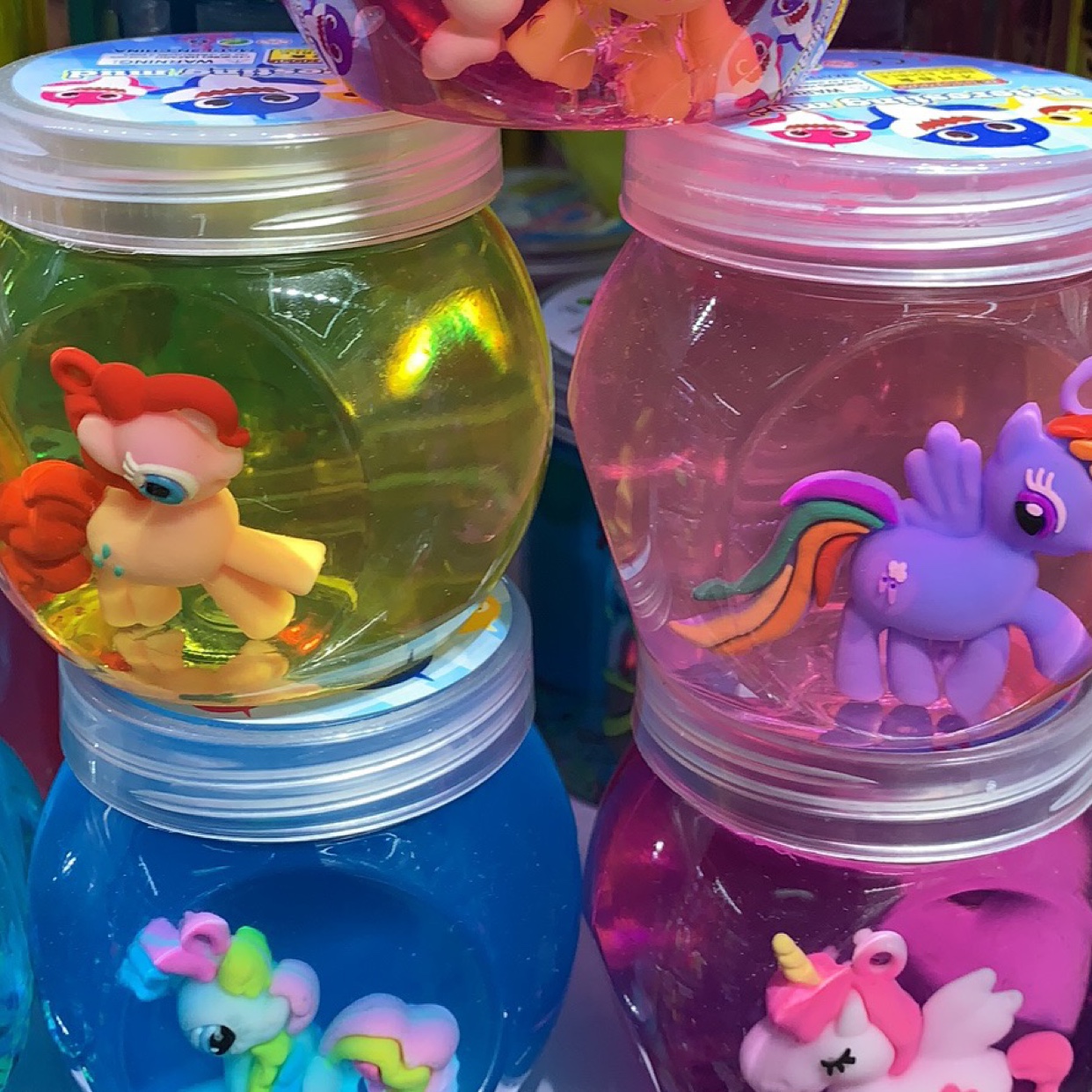 Glasses bottle three-dimensional unicorn 🦄 ️ sparkling crystal gel slimy mud manually decompression arent rlmerystal mud false nose skin glue mud sand cement red mud full figure